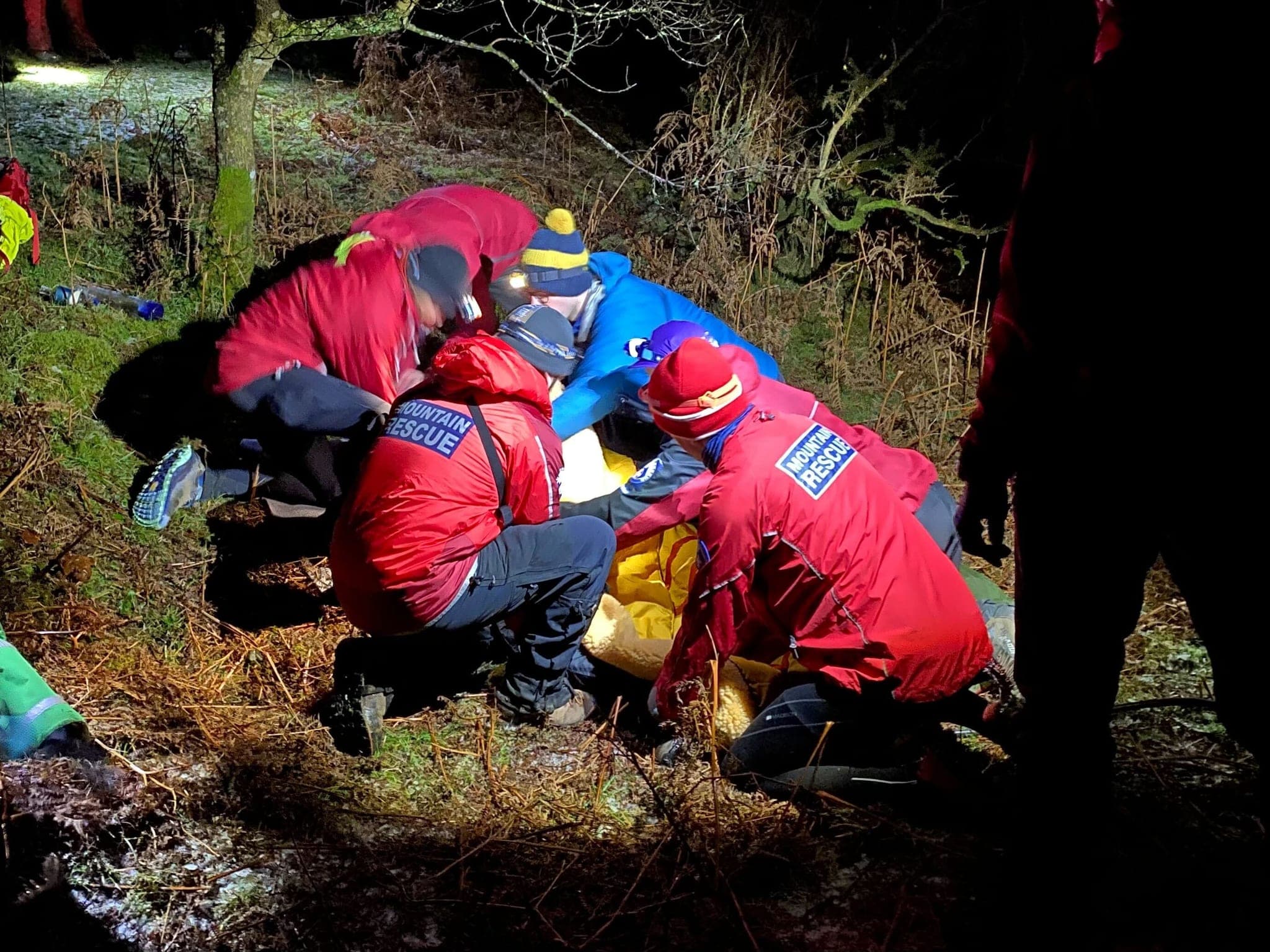 Casualty being prepared for evacuation