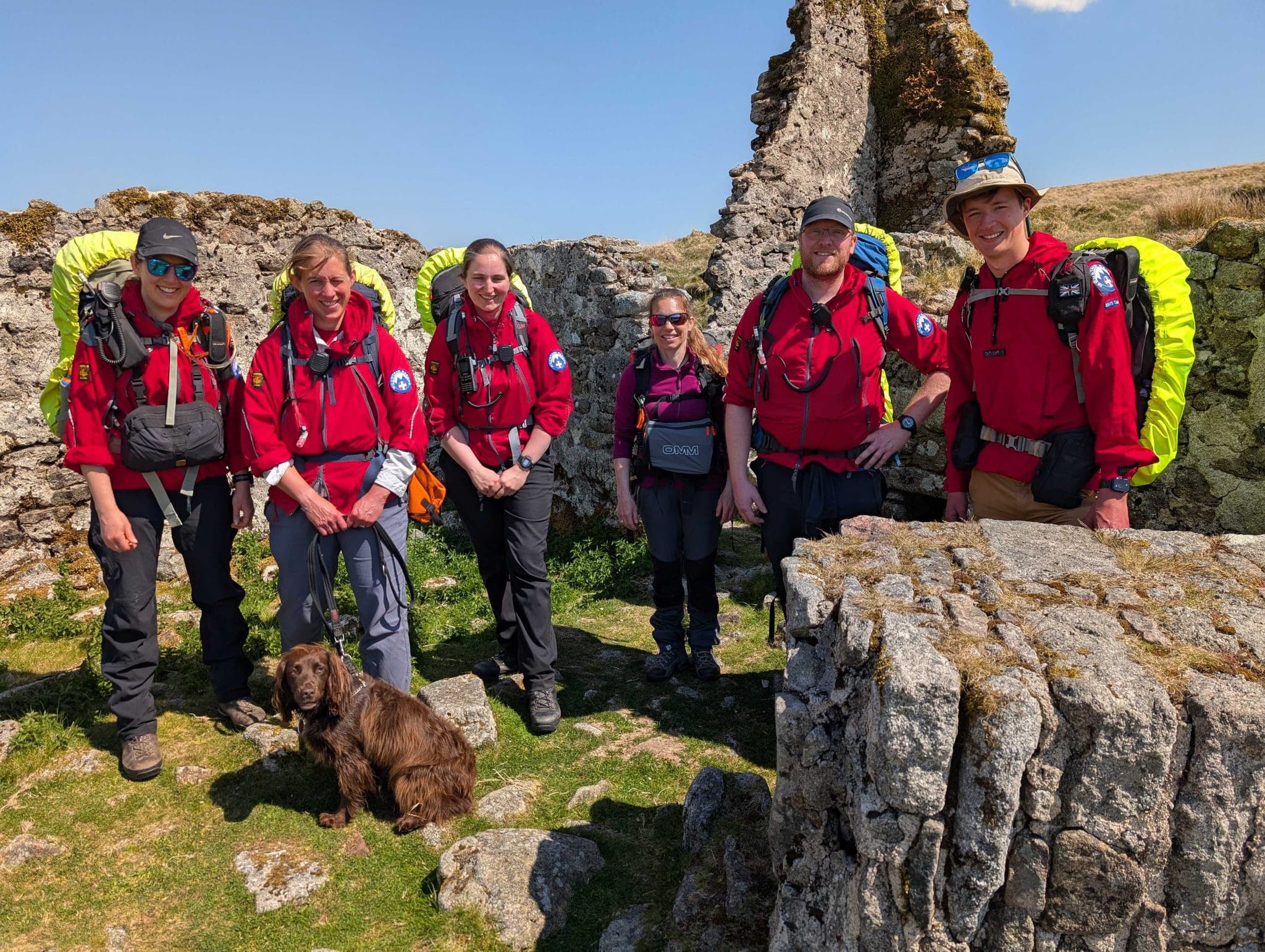 Search dog working alongside the rescue team
