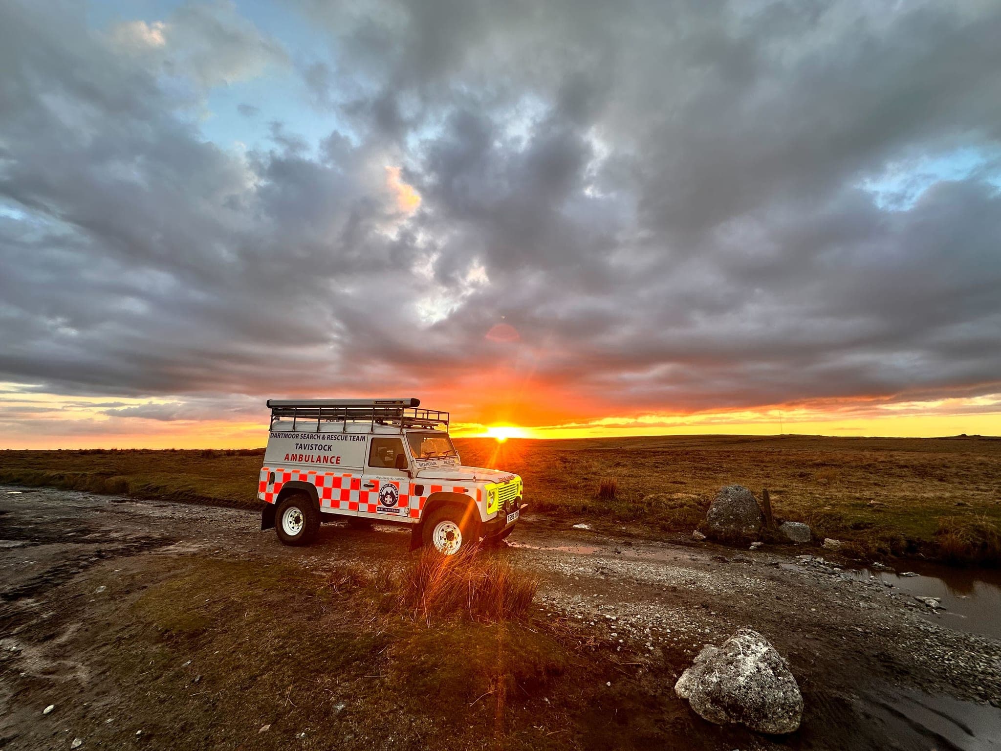 Landrover 53 on Dartmoor at sunset